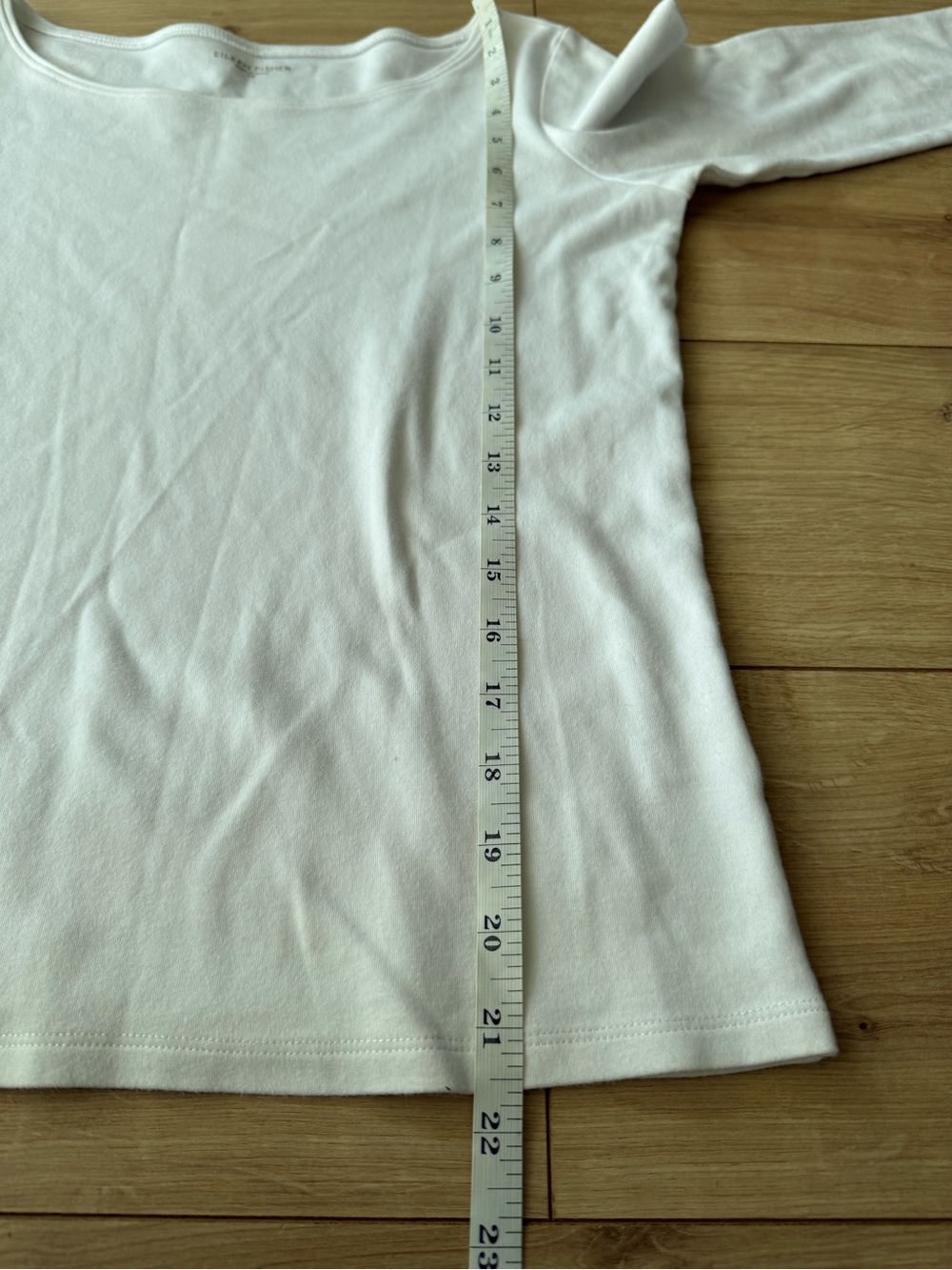 Eileen Fisher Boat Neck Three-Quarter Sleeve Top - Picture 6 of 6